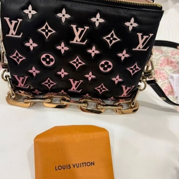 Authentic Louis Vuitton learner monogram small coussins bag  black and pink - Picture 4 of 7
